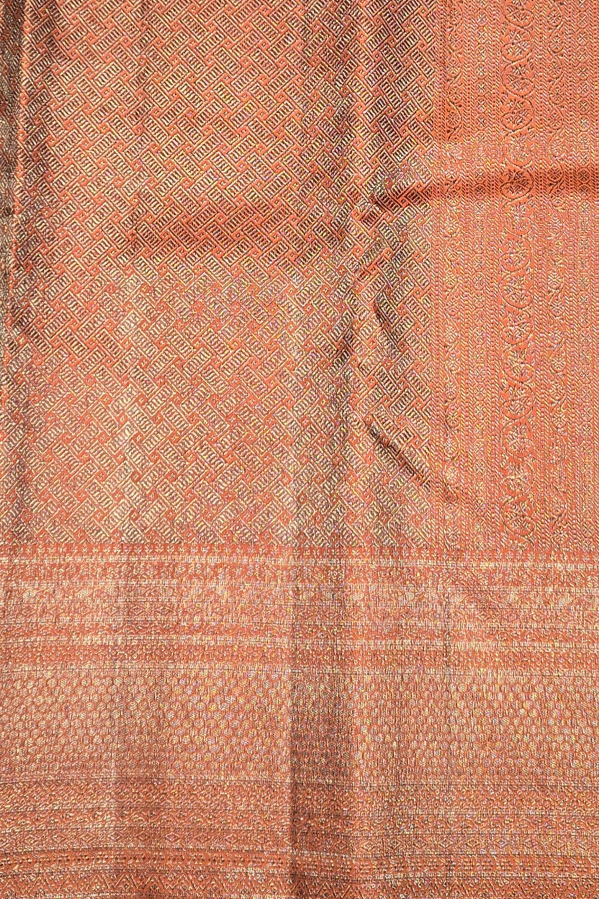 Elegant Deep Chestnut Kanchipuram Silk Saree