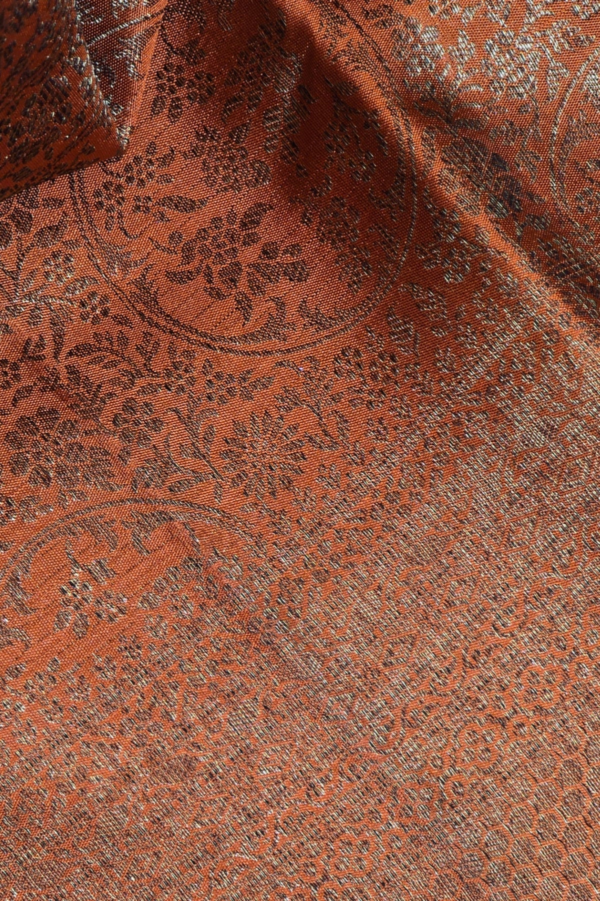 Elegant Deep Chestnut Kanchipuram Silk Saree