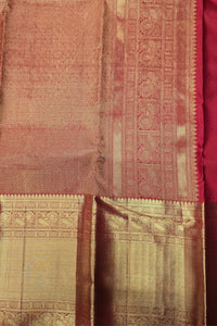 Red Kanchipuram Silk Saree with Gold Border – Regal & Traditional