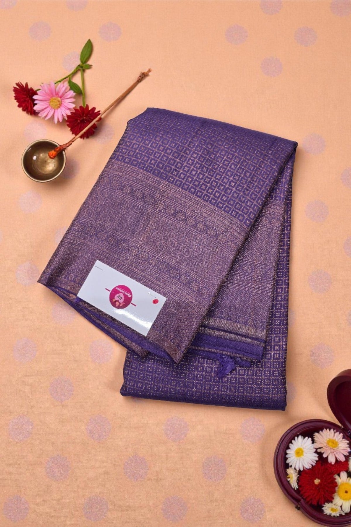 Purple Kanchipuram Silk Saree – Royal & Elegant