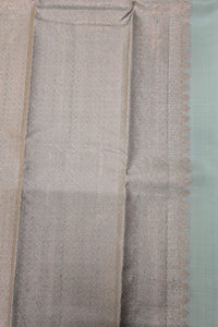 Yellow Kanchipuram Silk Saree with Grey Border – Bright & Graceful