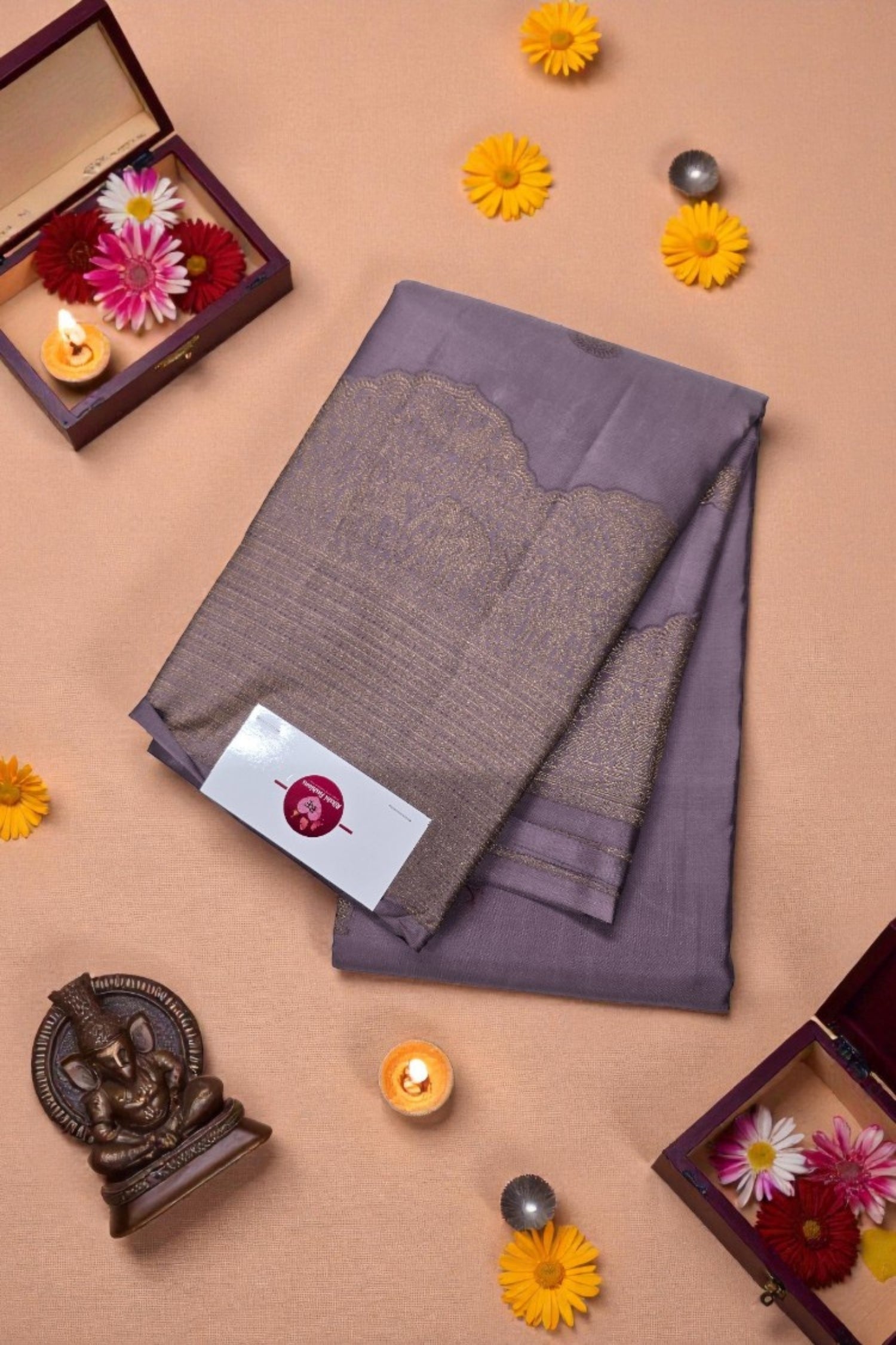 Lavender Kanchipuram Silk Saree – Soft & Graceful