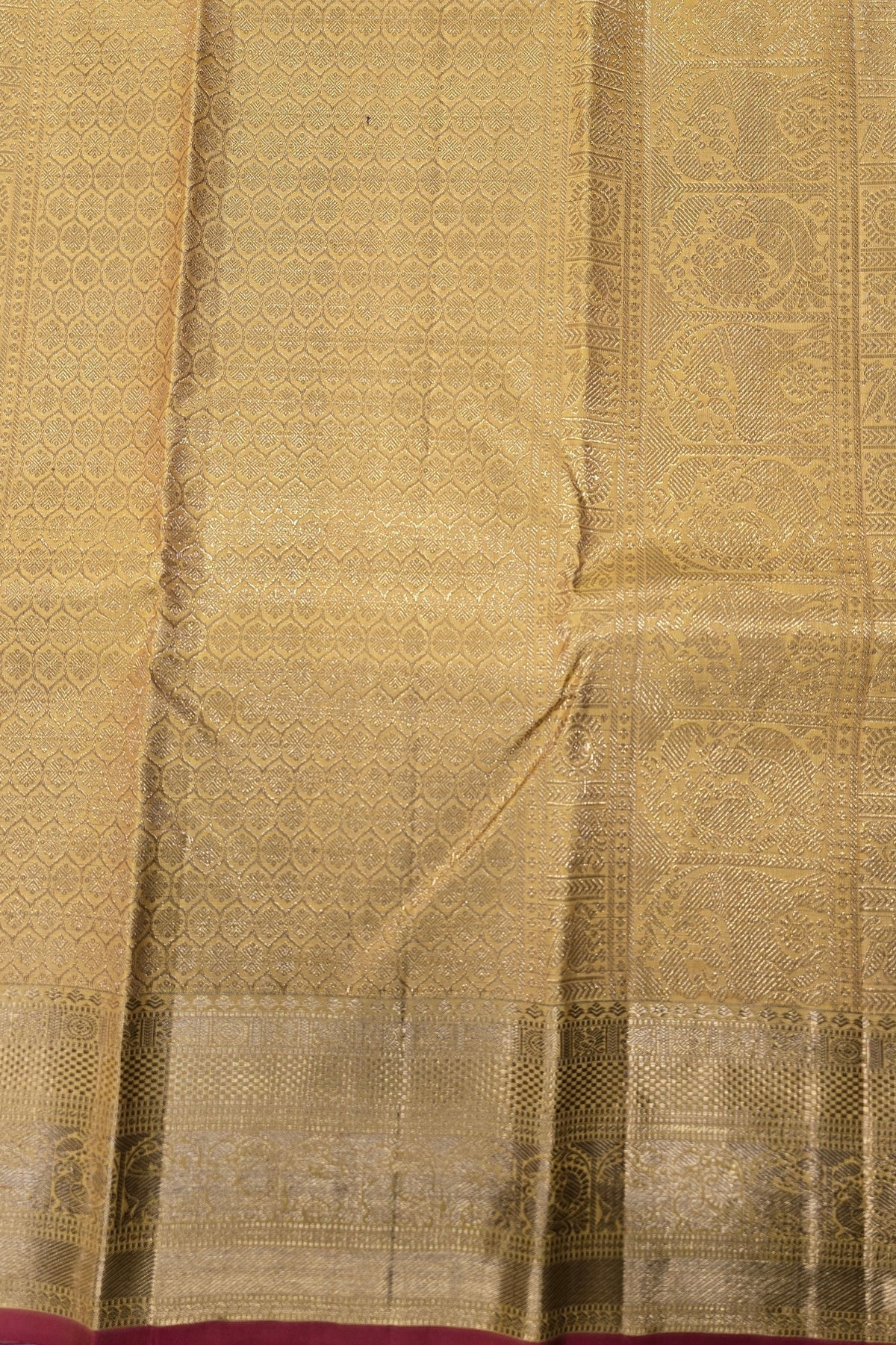Mustard Yellow Kanchipuram Silk Saree with Pink Border – Bright & Graceful