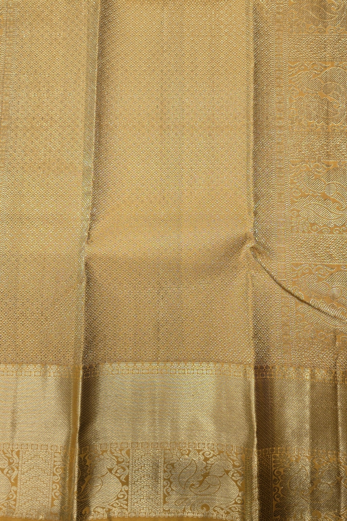 Light Blue Kanchipuram Silk Saree with Yellow Border – Fresh & Elegant