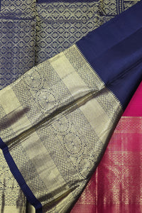Maroon Kanchipuram Silk Saree with Teal Blue Pallu – Rich & Striking