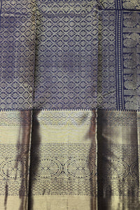 Maroon Kanchipuram Silk Saree with Teal Blue Pallu – Rich & Striking