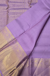 Deep Purple Kanchipuram Silk Saree with Self Zari Border – Regal & Rich