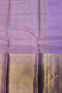 Deep Purple Kanchipuram Silk Saree with Self Zari Border – Regal & Rich