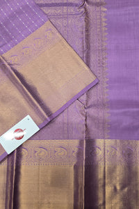Deep Purple Kanchipuram Silk Saree with Self Zari Border – Regal & Rich