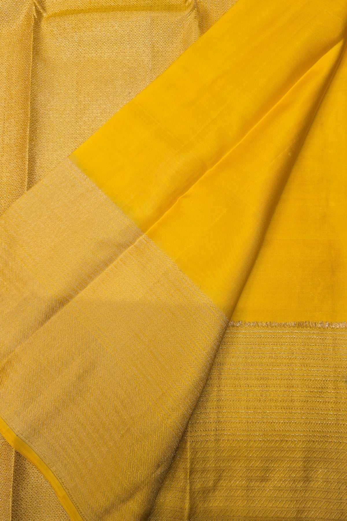 Yellow Kanchipuram Silk Saree – Bright & Festive