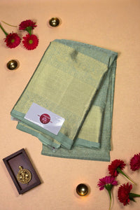 Olive Light Green Kanchipuram Silk Saree – Soft & Elegant