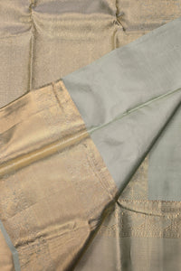 Olive Light Green Kanchipuram Silk Saree – Soft & Elegant