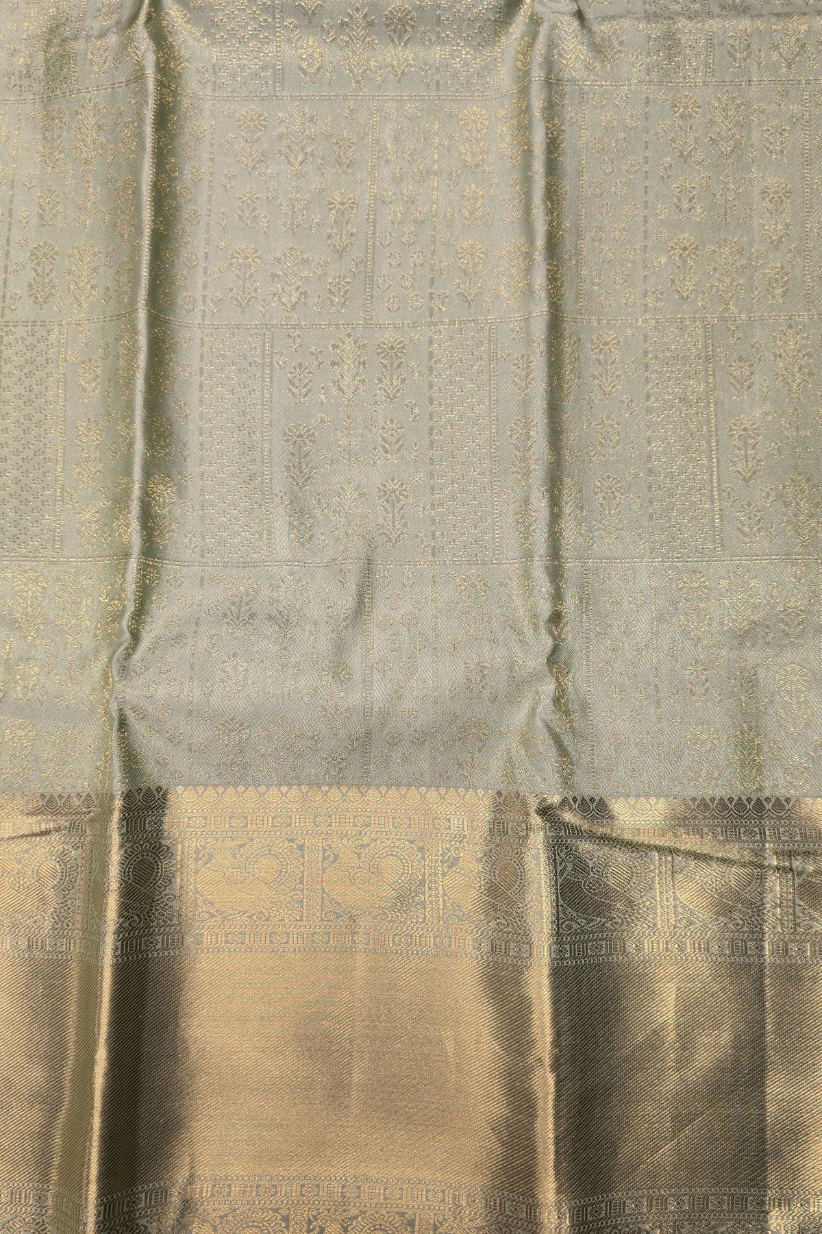 Olive Light Green Kanchipuram Silk Saree – Soft & Elegant