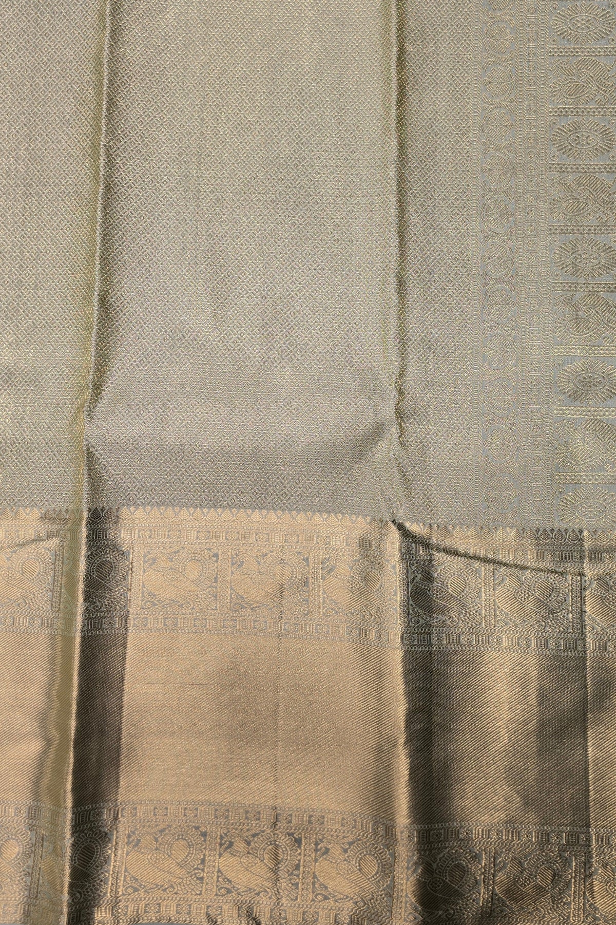 Olive Light Green Kanchipuram Silk Saree – Soft & Elegant