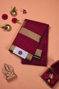Maroon Kanchipuram Silk Saree – Rich & Regal