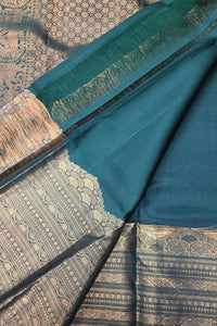 Dark Jungle Green Kanchipuram Silk Saree