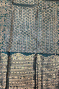 Dark Jungle Green Kanchipuram Silk Saree
