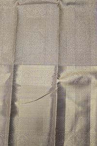 Beige Kanchipuram Silk Saree with Maroon Pallu – Classic & Timeless