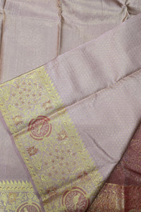 Coffee Brown Kanchipuram Silk Saree with Grey Border – Warm & Sophisticated