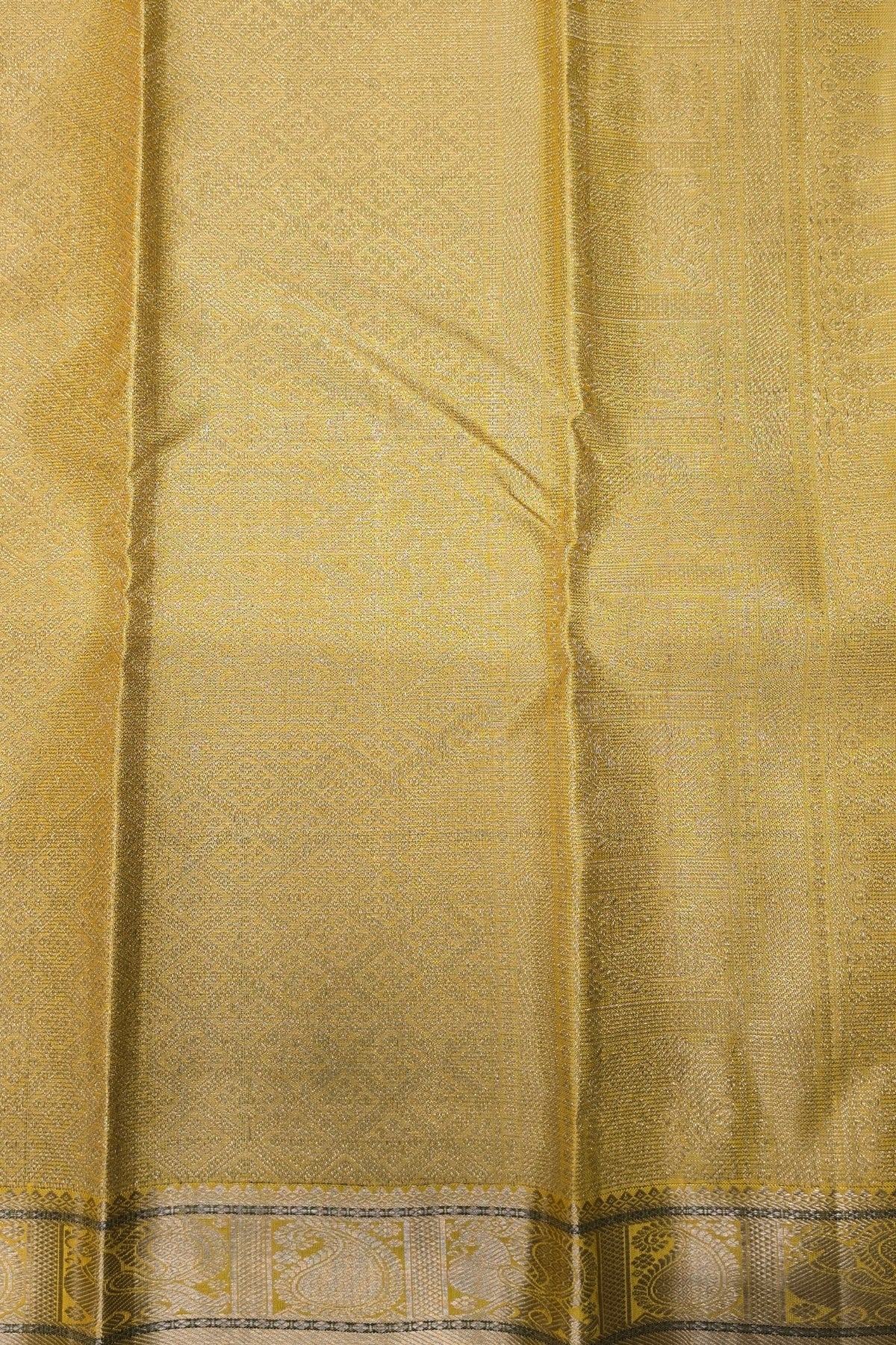 Yellow Kanchipuram Silk Saree with Grey Pallu – Bright & Graceful