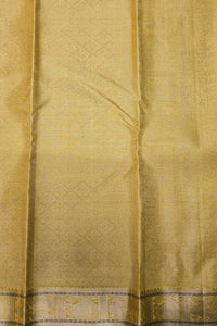 Yellow Kanchipuram Silk Saree with Grey Pallu – Bright & Graceful