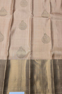 Light Taupe Beige Kanchipuram Silk Saree