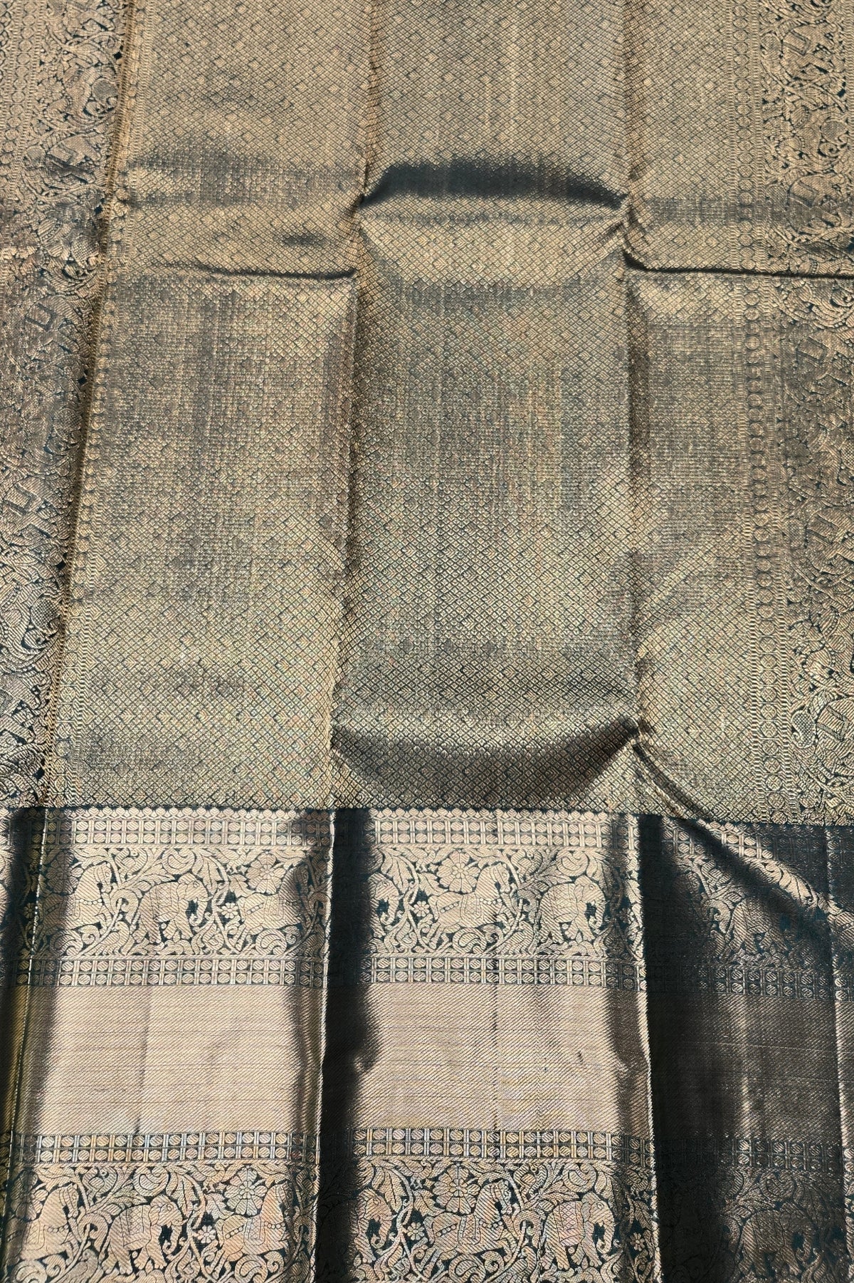 Close-up of a patterned fabric with a focus on texture and color.