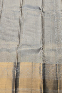 Charcoal Black Saree with Purple Floral Design