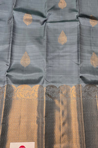 Dark Electric Blue Kanchipuram Silk Saree