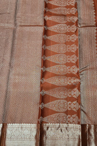 Elegant Maroon Kanchipuram Silk Saree with Gold Border