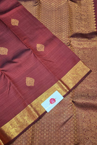 Regal Maroon Kanchipuram Silk Saree with Gold Border