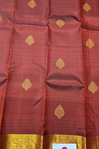 Regal Maroon Kanchipuram Silk Saree with Gold Border