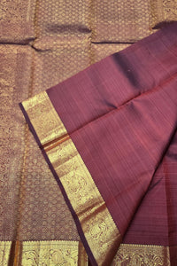 Regal Maroon Kanchipuram Silk Saree with Gold Border