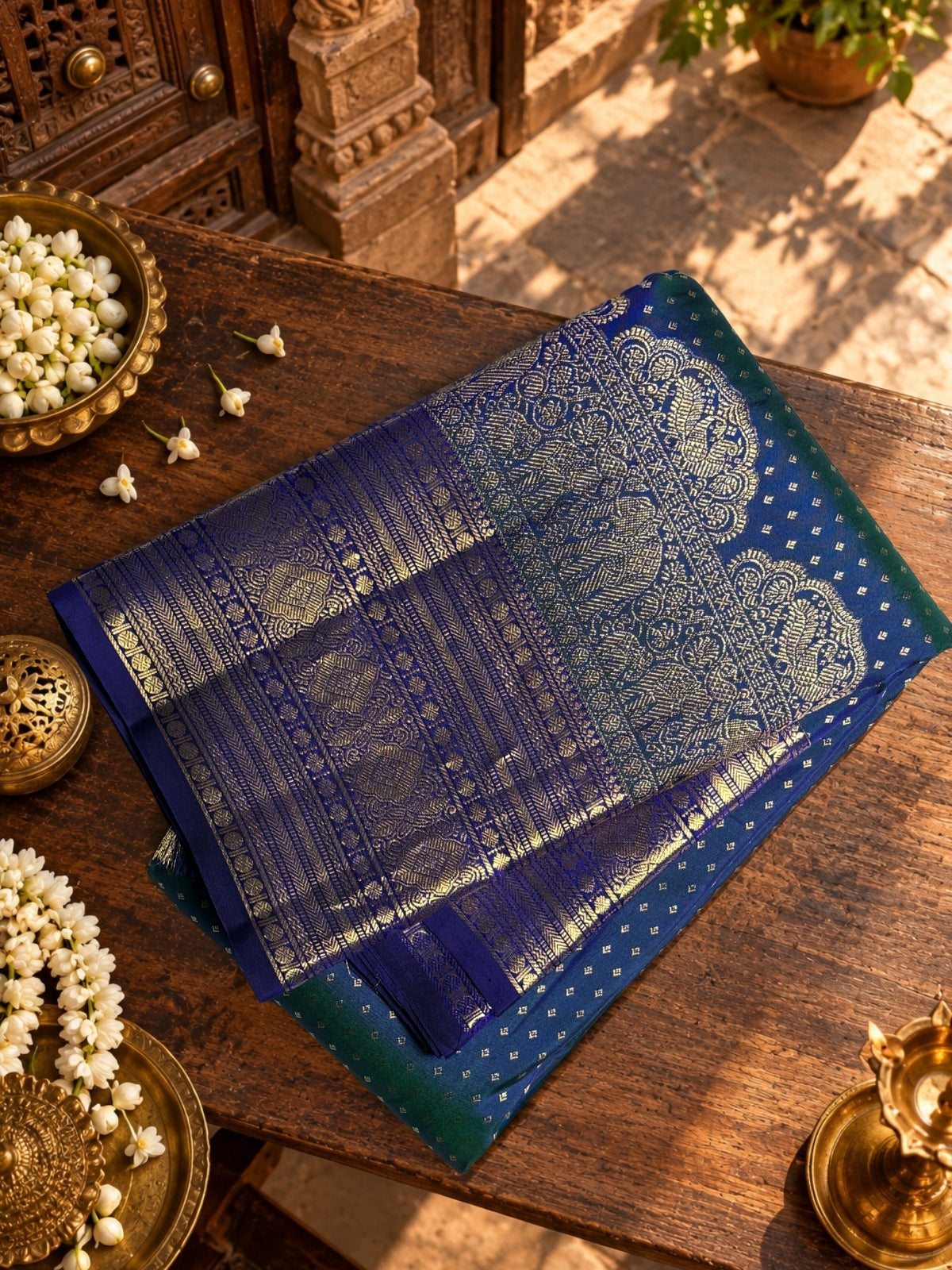 Elegant Blue Silk Saree – Classic Charm and Grace