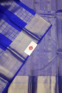 Royal Blue Designer Kanchipuram Silk Saree with Intricate Zari Work