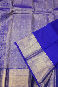 Royal Blue Designer Kanchipuram Silk Saree with Intricate Zari Work