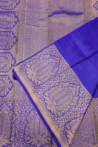 Royal Blue Zari Kanchipuram Silk Saree with Opulent Craftsmanship