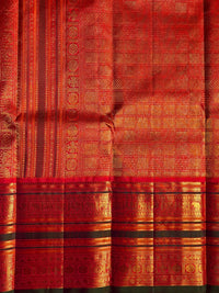 Ivory Cream with a Rich Maroon-Red and Antique Gold Zari Border