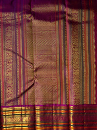 Army Green and Mulberry Pink Silk Saree – A Colour Fusion