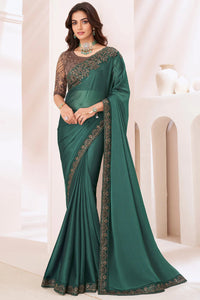 Viridian Green Designer Saree