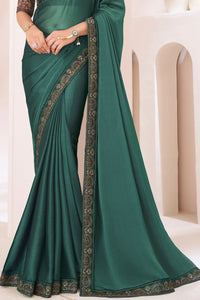 Viridian Green Designer Saree