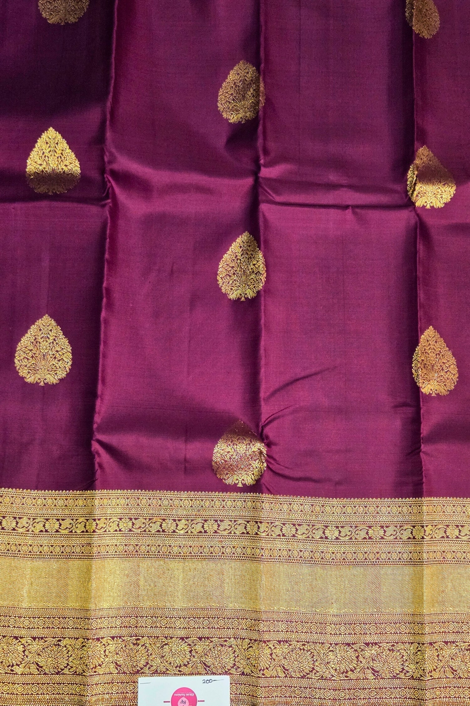 Dark Maroon Kanchipuram Silk Saree