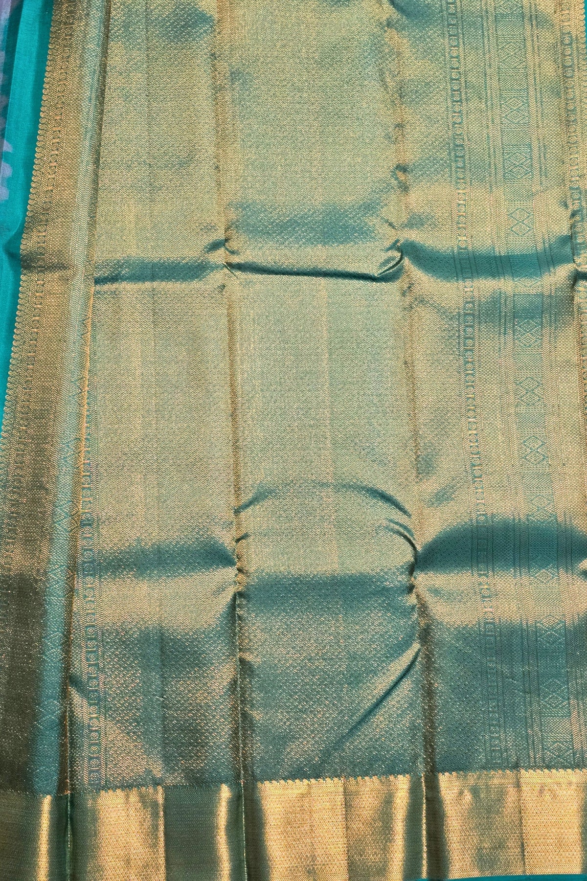 Lavender with Teal Kanchipuram Silk Saree