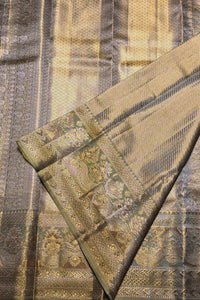 Grace in Grey – Kanchipuram Silk Saree with Subtle Sophistication