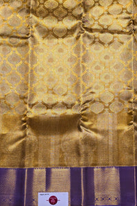 Gold and purple fabric with geometric pattern