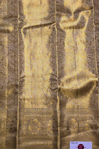 Golden Glow in Beige – Kanchipuram Silk Saree of Subtle Elegance