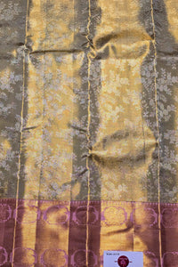 Golden Radiance with Blush Pink – Kanchipuram Silk Saree of Graceful Splendor