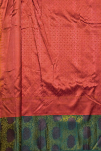 Red fabric with a patterned border
