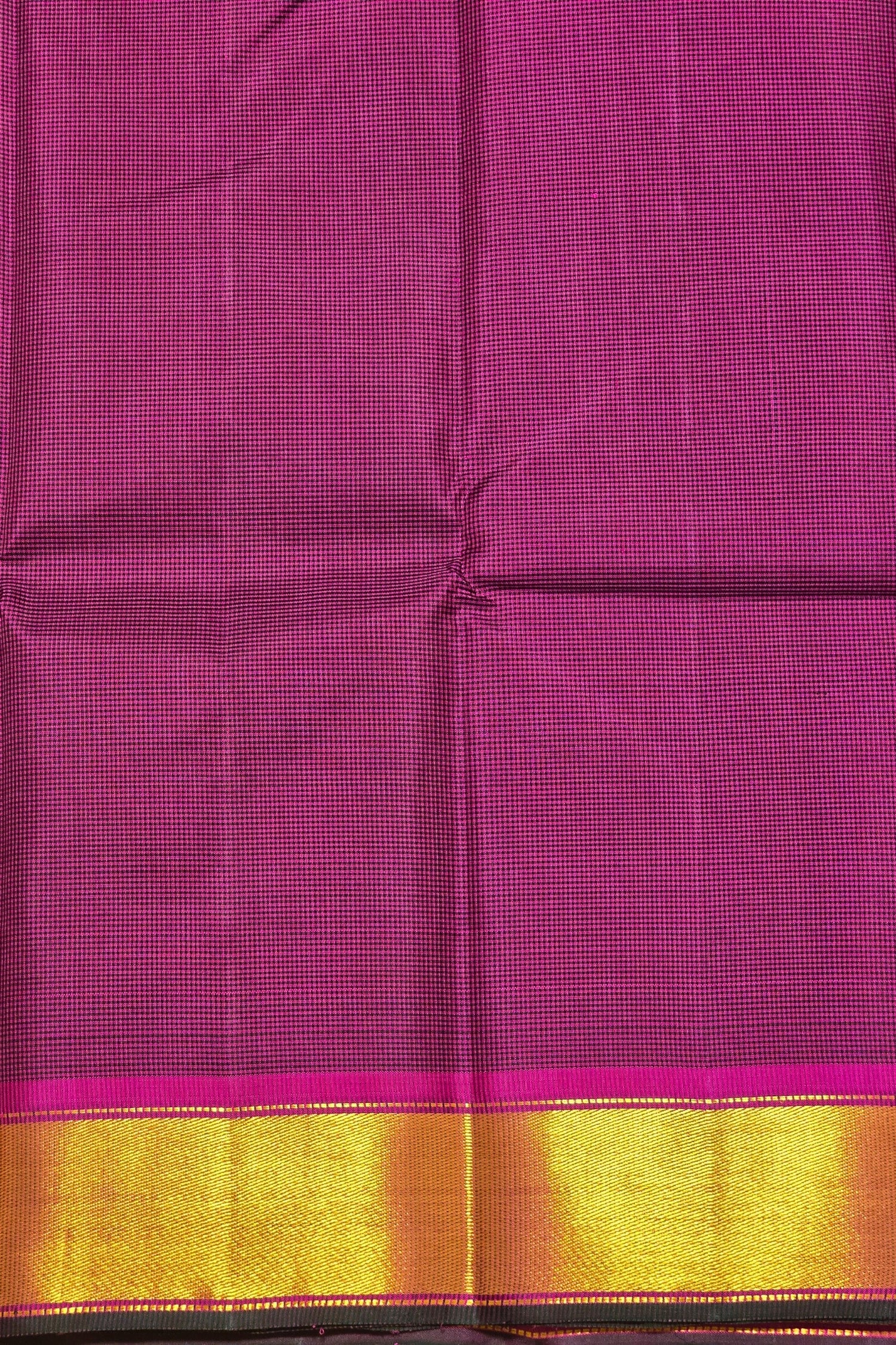 Purple fabric with a yellow border