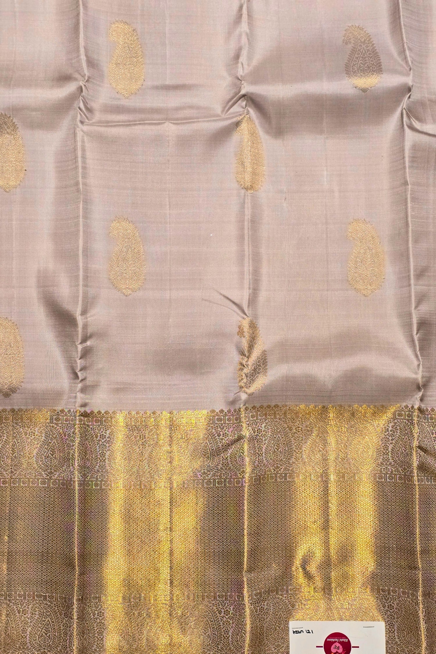 Elegant Lavender Kanchipuram Saree with Soft Pink